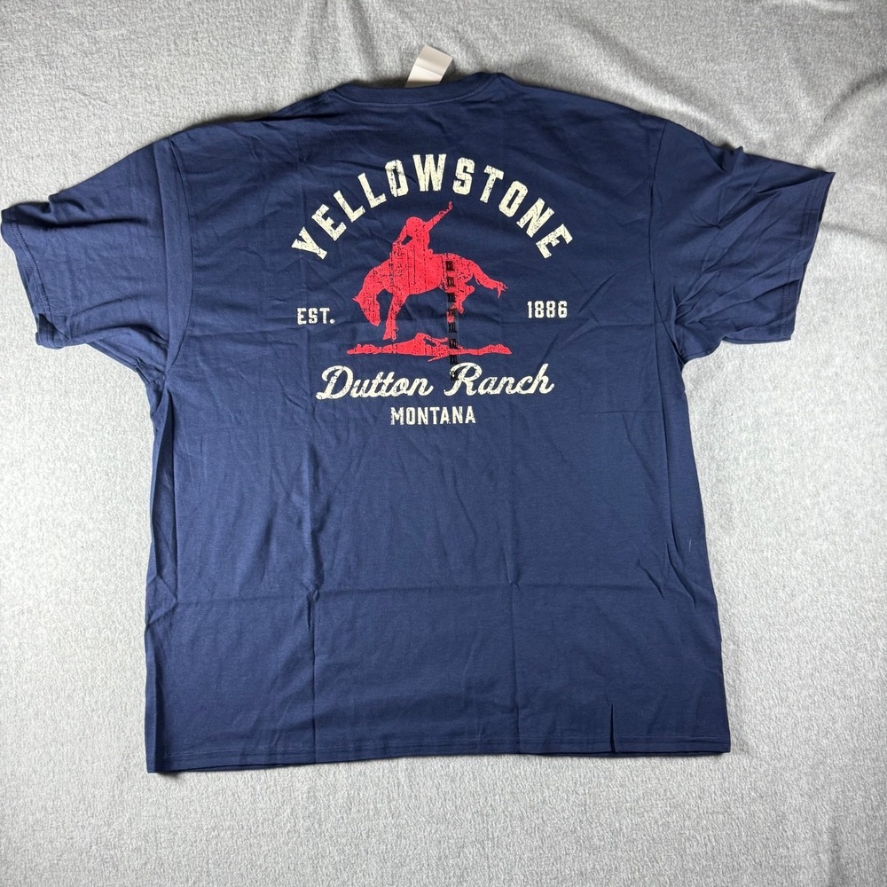 Yellowstone DUTTON RANCH Montana Licensed T-Shirt XXL 2XL Men's Women's Blue